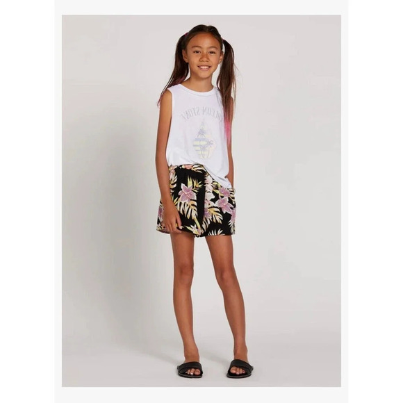 Floral Volcom Shorts Big Girls L 10/12 NWT - Picture 6 of 8